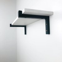 Schwarze Regalhalterungen Mit Lippe Moderne Schwebende Regalbeschläge | 2Er-Set von BoxWoodStore
