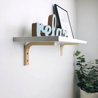 Weißes Schwebendes Regal Wandregale Aus Holz Einzigartige Regale An Der Wand Modernes Holzregal Mit Klammern von BoxWoodStore