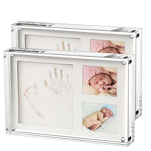 Boxalls Bilderrahmen 9 x 13 cm(3.5 x 5 inch)-2er Set, Acryl Magnetischer Fotorahmen, Doppelseitiges Rahmenloser Rahmen, Klares, für den Desktop von Boxalls