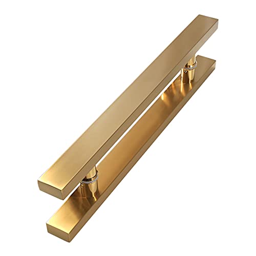 Boxbit Push-and-Pull-Duschglastürgriff - Gold gebürstetes Finish, Badezimmerknopf für Glastür, Duschkabinen-Sets (mm)/300 (200) mm von Boxbit