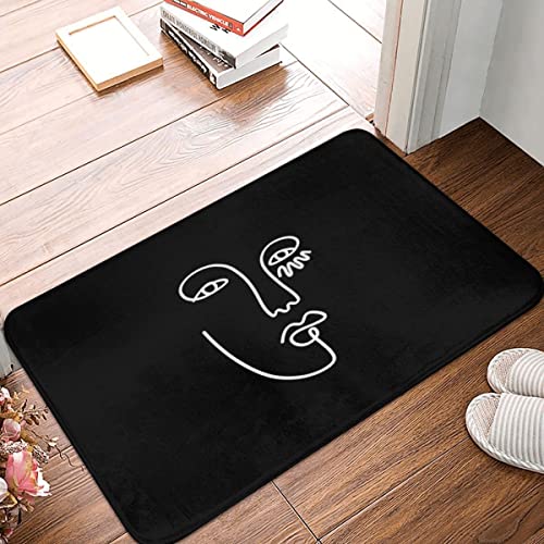 fußmatte innen außen fussmatte One Line Face Abstrakte Fußmatte für Badezimmer, modernes Polyester, Küche, Zuhause, Teppich, Bodenteppich, Fußmatte deko Wohnzimmer Zimmer deko von Boxbit