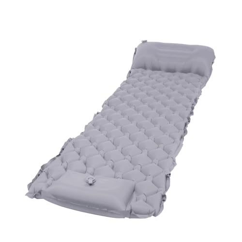 BoxedHome Isomatte Selbstaufblasend Ultraleicht für Outdoor Camping, Grau luftmatratze selbstaufblasend mit Fußpresse Pumpe, Faltbare Schlafmatte mit kopfkissen, isomatte kleines packmass, Grau von BoxedHome