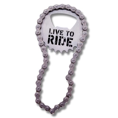 Boxer Gifts - Fahrradkette Flaschenöffner – Praktisches Fahrrad Geschenk für Radfahrer, Männer & Frauen - Lustiges Miniatur Fahrrad Rennrad Deko Gadget - Live to Ride - 12.5x5.5x1 cm von Boxer Gifts