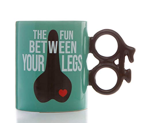 Boxer Gifts Fun Between Legs Bike Mug | Unique Cycle Shaped Handle | Funny Birthday Christmas Secret Santa Gift for Cyclists, Ceramic, 14 Ounces von Boxer Gifts