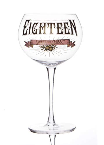 Boxer Gifts GWG318 Age 18 Gin Glass, glas, Clear von Boxer Gifts