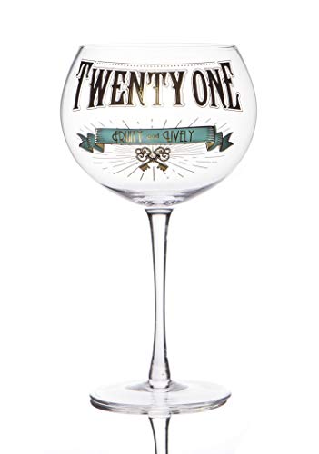 Boxer Gifts GWG321 Age 21 Gin Glass, Glas, Clear von Boxer Gifts