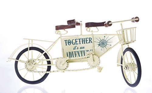 Boxer Gifts Together It's an Adventure Rustikales Tandem-Bike-Ornament Vintage-Fahrrad-Skulptur aus Metall Heimdekoration Geburtstag Weihnachten Radfahrer, cremefarben TF3273 One Size von Boxer Gifts