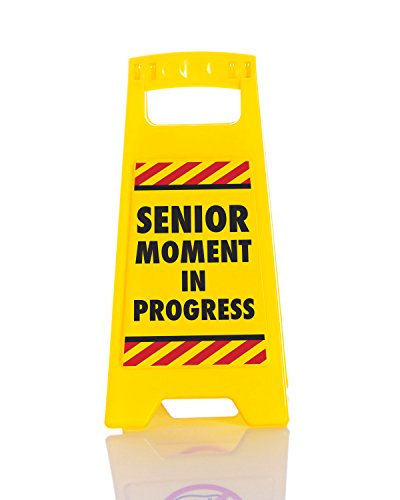 Boxer "Senior Moment Schreibtisch Warnschild, Kunststoff, gelb von Boxer Gifts