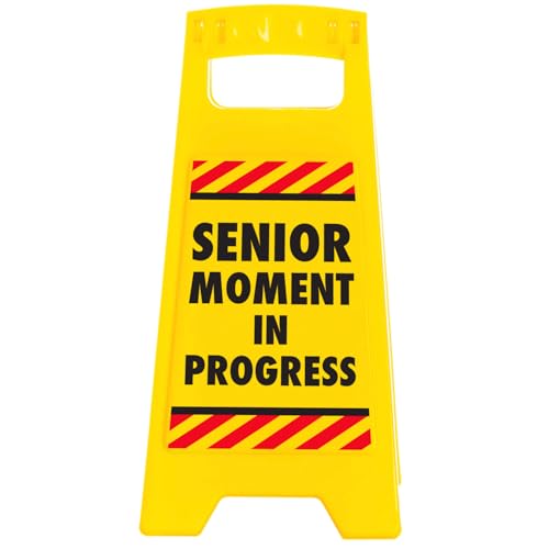 Boxer "Senior Moment Schreibtisch Warnschild, Kunststoff, gelb von Boxer Gifts