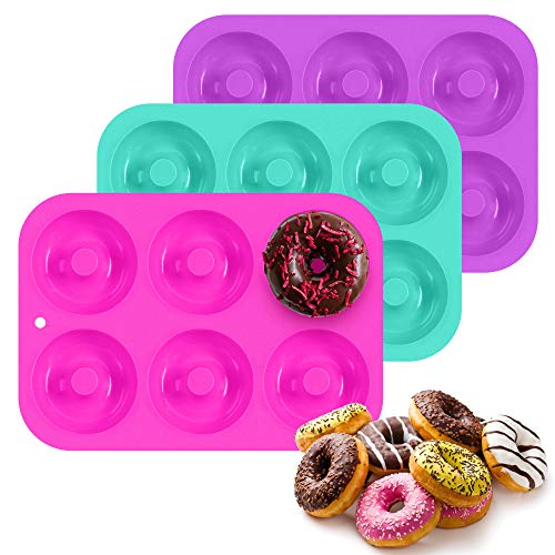 Boxiki Kitchen 3-teiliges Antihaft-Silikon-Donut-Backformen-Set zum Backen von Donuts & Bagels - Spülmaschinenfest und einfach zu reinigen von Boxiki Kitchen