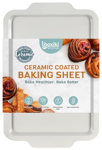 Premium-Antihaft-Keramik-Backform, 15 x 10 Zoll - PTFE- und PFOA-freie Backform - perfekt für jede Küche - Mehrzweck-Backform zum Backen, Braten und mehr Premium-Antihaft-Keramik-Backform, 15 x 10 Zoll - PTFE- und PFOA-freie Backform - perfekt für jede Küche - Mehrzweck-Backform zum Backen, Braten und mehr von Boxiki Kitchen