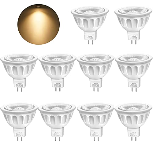 Boxlood LED GU 5.3 MR16 Spots Lampe 3000K Warm Weiß 5W Ersetzt 50W Halogenlampe 450lm, Nicht Dimmbar LED Strahler 12V 40° Abstrahlwinkel Longlife LED-Strahler Spots, 10er Pack von Boxlood