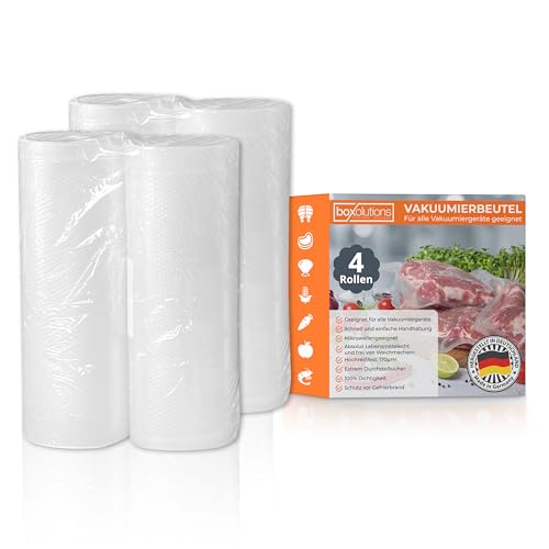 Boxolutions Profi-Vakuumrollen für alle Geräte - Wabenstruktur - extra starke Vakuumbeutel - 15cm x 6m - BPA-Freie Gefrierbeutel - Aromafest, Sous Vide von Boxolutions