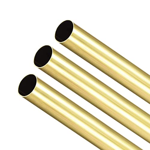 Boxonly 3 Stück Messing Rundrohr 5,5 mm OD 0,2 mm Wandstärke 300 mm Länge Metall Nahtlose Gerade Rohr Rohr H65 Kupferrohre Rohr für DIY Handwerk von Boxonly