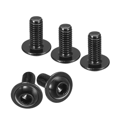 Boxonly Flachkopfschrauben mit Flansch, M6 x 16 mm, 304 Edelstahl, Vollgewinde, Maschinenschrauben für Möbelmontage, Schwarz, 100 Stück Boxonly Flachkopfschrauben mit Flansch, M6 x 16 mm, 304 Edelstahl, Vollgewinde, Maschinenschrauben für Möbelmontage, Schwarz, 100 Stück von Boxonly