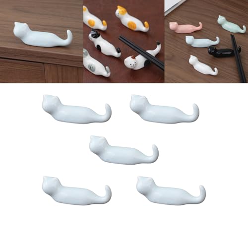 Boxonly Hellblaue Keramik-Essstäbchenhalter, Set mit 5 Stück – bezauberndes Katzen-Design, langlebig und leicht zu pflegen, perfekt für Essstäbchen, Pinsel oder Stifte, kompaktes Tischzubehör, 7,5 cm Boxonly Hellblaue Keramik-Essstäbchenhalter, Set mit 5 Stück – bezauberndes Katzen-Design, langlebig und leicht zu pflegen, perfekt für Essstäbchen, Pinsel oder Stifte, kompaktes Tischzubehör, 7,5 cm von Boxonly