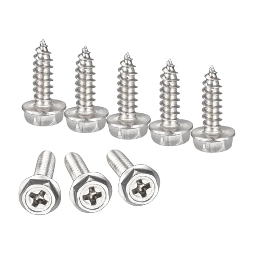 Boxonly Kreuzschlitz-Sechskant-Unterlegscheiben, selbstschneidende Schrauben, M3 x 10 mm, 304 Edelstahl, Sechskant-Flansch, Blechschraube, 25 Stück Boxonly Kreuzschlitz-Sechskant-Unterlegscheiben, selbstschneidende Schrauben, M3 x 10 mm, 304 Edelstahl, Sechskant-Flansch, Blechschraube, 25 Stück von Boxonly