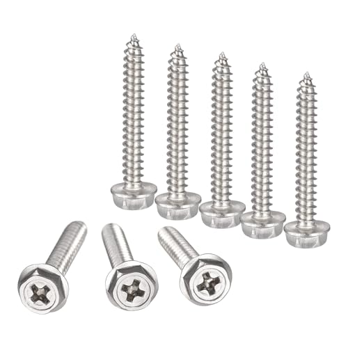 Boxonly Kreuzschlitz-Sechskant-Unterlegscheiben, selbstschneidende Schrauben, M4 x 30 mm, 304 Edelstahl, Sechskant-Flansch, Blechschraube, 20 Stück Boxonly Kreuzschlitz-Sechskant-Unterlegscheiben, selbstschneidende Schrauben, M4 x 30 mm, 304 Edelstahl, Sechskant-Flansch, Blechschraube, 20 Stück von Boxonly
