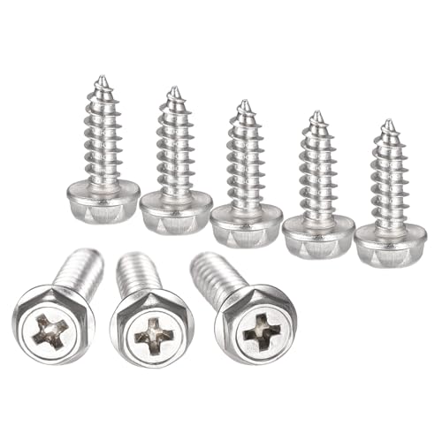 Boxonly Kreuzschlitz-Sechskant-Unterlegscheiben, selbstschneidende Schrauben, M5 x 16 mm, 304 Edelstahl, Sechskant-Flansch, Blechschraube, 10 Stück Boxonly Kreuzschlitz-Sechskant-Unterlegscheiben, selbstschneidende Schrauben, M5 x 16 mm, 304 Edelstahl, Sechskant-Flansch, Blechschraube, 10 Stück von Boxonly