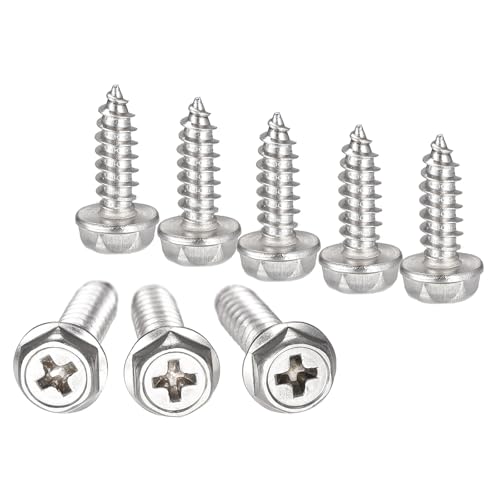 Boxonly Kreuzschlitz-Sechskant-Unterlegscheiben, selbstschneidende Schrauben, M5 x 16 mm, 304 Edelstahl, Sechskant-Flansch, Blechschrauben, 50 Stück Boxonly Kreuzschlitz-Sechskant-Unterlegscheiben, selbstschneidende Schrauben, M5 x 16 mm, 304 Edelstahl, Sechskant-Flansch, Blechschrauben, 50 Stück von Boxonly