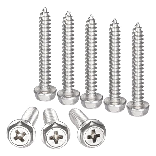 Boxonly Kreuzschlitz-Sechskant-Unterlegscheiben, selbstschneidende Schrauben, M5 x 35 mm, 304 Edelstahl, Sechskant-Flansch, Blechschraube, 20 Stück Boxonly Kreuzschlitz-Sechskant-Unterlegscheiben, selbstschneidende Schrauben, M5 x 35 mm, 304 Edelstahl, Sechskant-Flansch, Blechschraube, 20 Stück von Boxonly