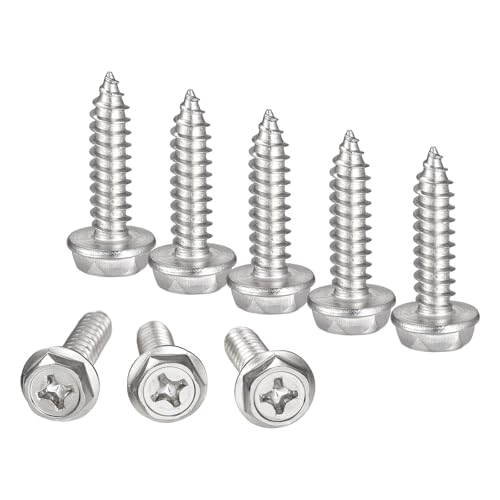Boxonly Kreuzschlitz-Sechskant-Unterlegscheiben, selbstschneidende Schrauben, M6 x 25 mm, 304 Edelstahl, Sechskant-Flansch, Blechschraube, 25 Stück Boxonly Kreuzschlitz-Sechskant-Unterlegscheiben, selbstschneidende Schrauben, M6 x 25 mm, 304 Edelstahl, Sechskant-Flansch, Blechschraube, 25 Stück von Boxonly