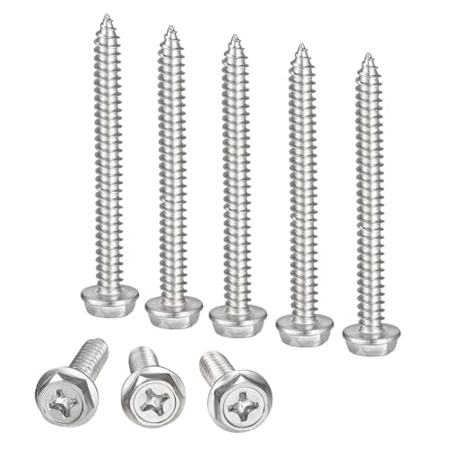 Boxonly Kreuzschlitz-Sechskant-Unterlegscheiben, selbstschneidende Schrauben, M6 x 60 mm, 304 Edelstahl, Sechskant-Flansch, Blechschraube, 25 Stück Boxonly Kreuzschlitz-Sechskant-Unterlegscheiben, selbstschneidende Schrauben, M6 x 60 mm, 304 Edelstahl, Sechskant-Flansch, Blechschraube, 25 Stück von Boxonly