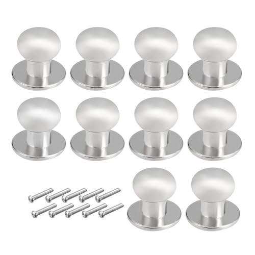 Boxonly Runde Griffe 10mm x 11mm Einzelloch für Schubladen aus Zinklegierung, Halter Schmuckkästchen, Hardwareknöpfe im Vintage-Stil, silber 10 Stück von Boxonly