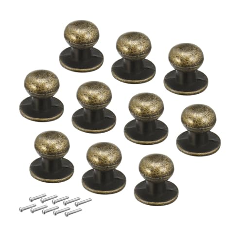 Boxonly Runde Griffe 12 mm x 11 mm, Einloch, Zinklegierung, Schrankgriff, Schubladengriff, Vintage-Hardware-Knäufe, Bronzefarben, 10 Stück von Boxonly