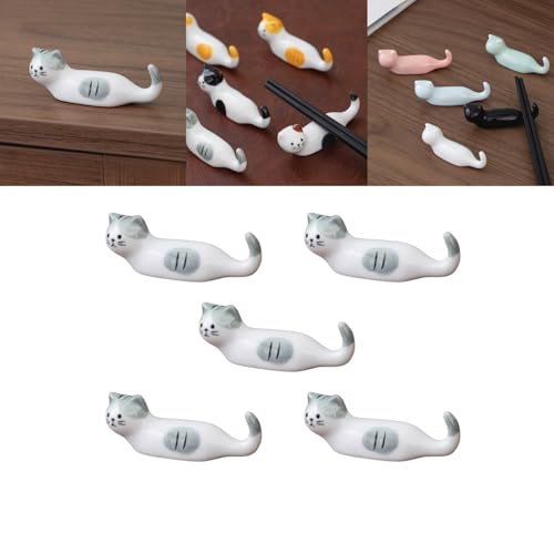 Boxonly Set mit 5 grauen Katzen-Keramik-Essstäbchenablagen – charmante und funktionale Katzenform, Mehrzweckablage für Esstisch oder Büro, langlebige Keramik, kompakt, 7,5 cm x 2,5 cm Größe Boxonly Set mit 5 grauen Katzen-Keramik-Essstäbchenablagen – charmante und funktionale Katzenform, Mehrzweckablage für Esstisch oder Büro, langlebige Keramik, kompakt, 7,5 cm x 2,5 cm Größe von Boxonly