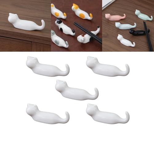 Boxonly Set mit 5 weißen Keramik-Essstäbchenhaltern – bezauberndes Katzen-Design, langlebige Ablage für Esstisch oder Arbeitsplatz, vielseitig einsetzbar für Essstäbchen, Pinsel oder Stifte, kompakte Boxonly Set mit 5 weißen Keramik-Essstäbchenhaltern – bezauberndes Katzen-Design, langlebige Ablage für Esstisch oder Arbeitsplatz, vielseitig einsetzbar für Essstäbchen, Pinsel oder Stifte, kompakte von Boxonly
