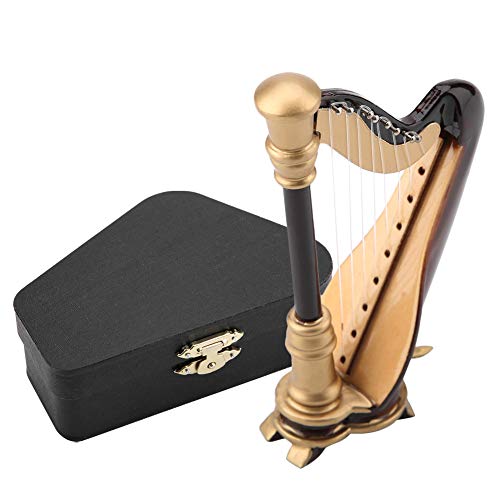 3,5 in Holz Miniatur Harfe Replik mit Geschenk Fall Instrument Modell Musikalische Geschenke Ornamente von Boxwizard