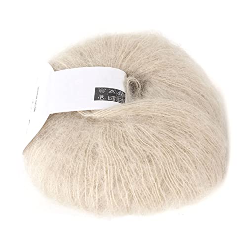 Beliebte weiche Mohair Pashm Knit Angora lange Wolle Garn heiß (17 Beige) von Boxwizard