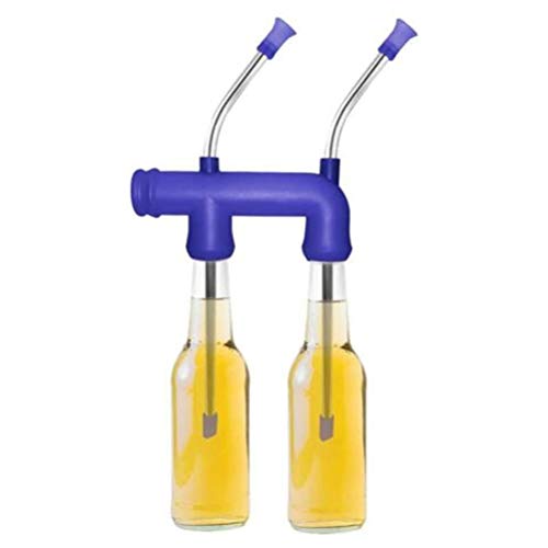 Bier Schnorchel Bierschnorchel Bierzapfer Party Spender Bierspender Double Beer Snorkel Bierzapfanlage Doppelschnorchel Getränkespender für Partys Geburtstage Weihnachten Neujahrsfeier(Blau) von Boxwizard