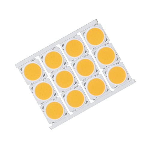 Boxwizard 12 Stück COB-Lichtquelle, Runder Hochleistungs-LED-Chip, 12 W, 36–41 V, 1080 Lm, für DIY-Innenbeleuchtung (Warmes Licht 3000K) von Boxwizard