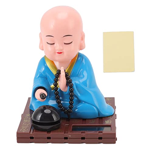 Boxwizard Buddha Mönch Statuen Miniatur Figuren Showpiece Kleiner buddhistischer Solar-Ornamente Lichtenergieerfassung automatisch nickender Klopfmönch Dekoration für Büro Zuhause Auto Geschenk(Blau) von Boxwizard