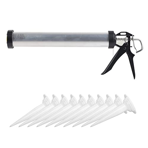 Boxwizard Kartuschenpistole, Wurstkartuschenpistole 1Pc Aluminiumrohr Silikonkartuschenpistole 600ml Kartuschenwerkzeug mit 10 Düsen Silikon Tabancası von Boxwizard