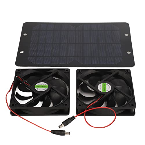 Boxwizard Solar Outdoor Abluftventilator Solarpanel Lüfter Kit Solarbetriebener Ventilator Panel Powered Dual Fan Silikon Kunststoff 10W 12V 2A Portable für Hühnerstall Gewächshaus Wohnmobil Auto von Boxwizard