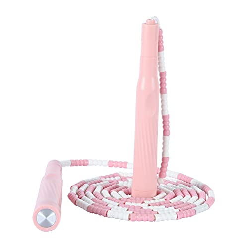 Boxwizard Springseil verstellbare Länge verwicklungsfrei segmentiertes weiches Perlen-Springseil Fitness-Springseil für Kinder und Erwachsene Kunststoff-segmentiertes lang genug(Rosa Routine) von Boxwizard