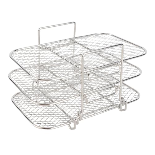 Dual Air Fryer Rack Kompatibel mit Fryer Stand Multi Layered Dehydrator Racks 19 x 13 x 11cm/7.48 x 5.12 x 4.33 inch von Boxwizard