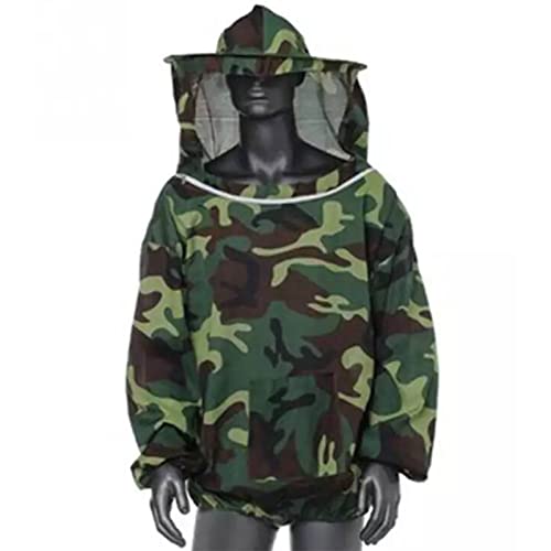 Imkerei-Anzug – Imkerjacke, professionelle Schutzjacke, belüftet, mit Schleier-Kapuze, Camouflage-Grün von Boxwizard