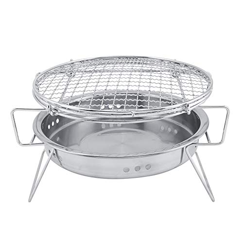 Runder Edelstahl-Mini-BBQ-Grill Klappbarer Tragbarer Runder Grillofen Outdoor-Camping-Terrasse von Boxwizard