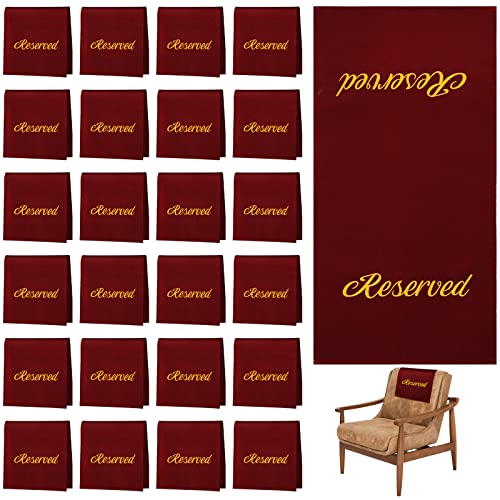 Boyiee 24 Stück Reserved Signs for Pews Reserved Pew Cloths 55,9 cm Burgunderrot Gold Reserved Sitzschilder Platzhalter für Kirche Pew Sitze Hochzeit Sitzdekoration Kirche Event von Boyiee