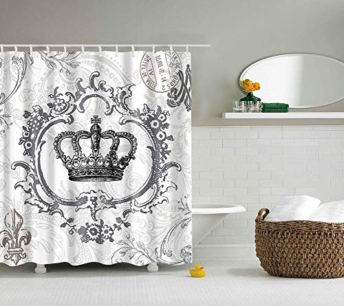 Boyouth Duschvorhänge mit Kronenmuster, Digitaldruck, für Badezimmer-Dekoration, Polyester, wasserdichter Stoff, mit 12 Haken, 180 x 180 cm, Mehrfarbig Boyouth Duschvorhänge mit Kronenmuster, Digitaldruck, für Badezimmer-Dekoration, Polyester, wasserdichter Stoff, mit 12 Haken, 180 x 180 cm, Mehrfarbig von Boyouth