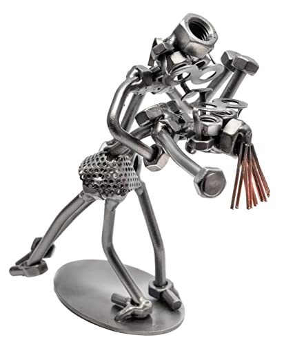 STEEMO Schraubenmännchen Figur: Tanzpaar Tanzen - Tanzpartner Geschenk - Metall-Kunst Deko Skulptur, Kunsthandwerk, Stahl, grau 11x6x16 cm von STEEMO