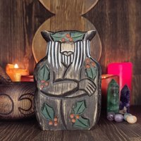 Cernunnos Yule Dekorationen Grüne Statue Gehörnter Gott Rad Des Jahres Gaia Hexerei Versorgung Wicca Altar von BozhenaToys