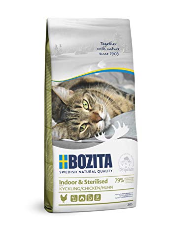 Bozita Indoor & Sterilised Katzentrockenfutter mit Huhn – 2 kg – weizenhaltiges Katzenfutter für sterilisierte Wohnungskatzen – 32 % Protein, 14 % Fett – zuckerfrei, gentechnikfrei, Alleinfuttermittel Bozita Indoor & Sterilised Katzentrockenfutter mit Huhn – 2 kg – weizenhaltiges Katzenfutter für sterilisierte Wohnungskatzen – 32 % Protein, 14 % Fett – zuckerfrei, gentechnikfrei, Alleinfuttermittel von Bozita