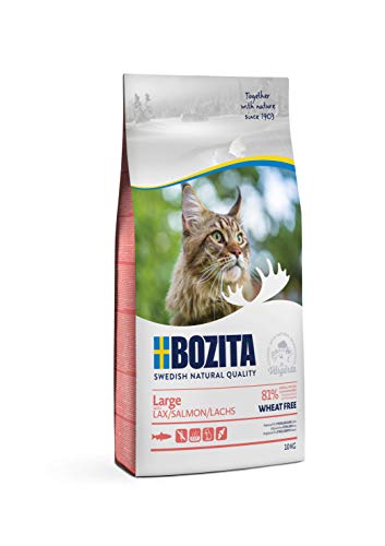 Bozita Large Weizenfrei Lachs - Trockenfutter für erwachsene Katzen großer Rassen, 10 kg von Bozita
