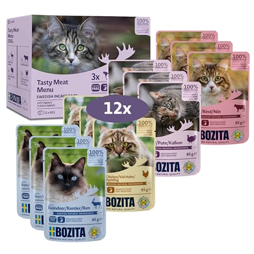 Bozita Nassfutter Häppchen in Sauce mit Fleisch - 12x85g Portionsbeutel getreidefreies & weizenfreies Futter für Katzen - Katzennassfutter für erwachsene Katzen mit 8,5% Protein & 4,5% Fettgehalt Bozita Nassfutter Häppchen in Sauce mit Fleisch - 12x85g Portionsbeutel getreidefreies & weizenfreies Futter für Katzen - Katzennassfutter für erwachsene Katzen mit 8,5% Protein & 4,5% Fettgehalt von Bozita