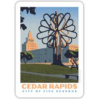 Downtown Cedar Rapids Magnet/sticker von BozzPrints